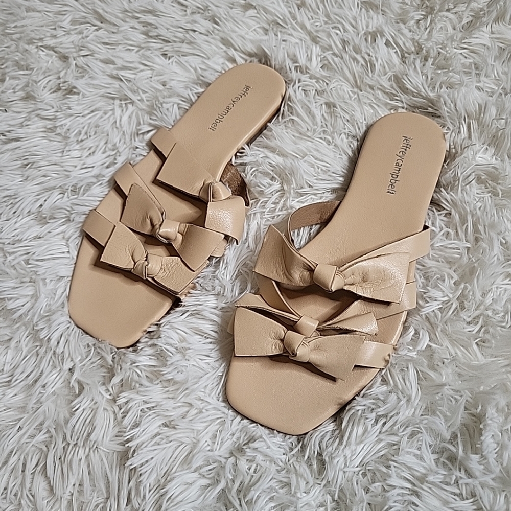 Jeffrey Campbell Sandals Lynx Slides Leather Bows Sandals Women's Cute - 8 - Picture 10 of 11